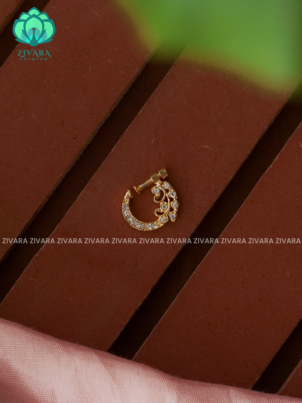 TRADITIONAL RING TYPE NON PIERCING NOSEPIN- ZIVARA FASHION
