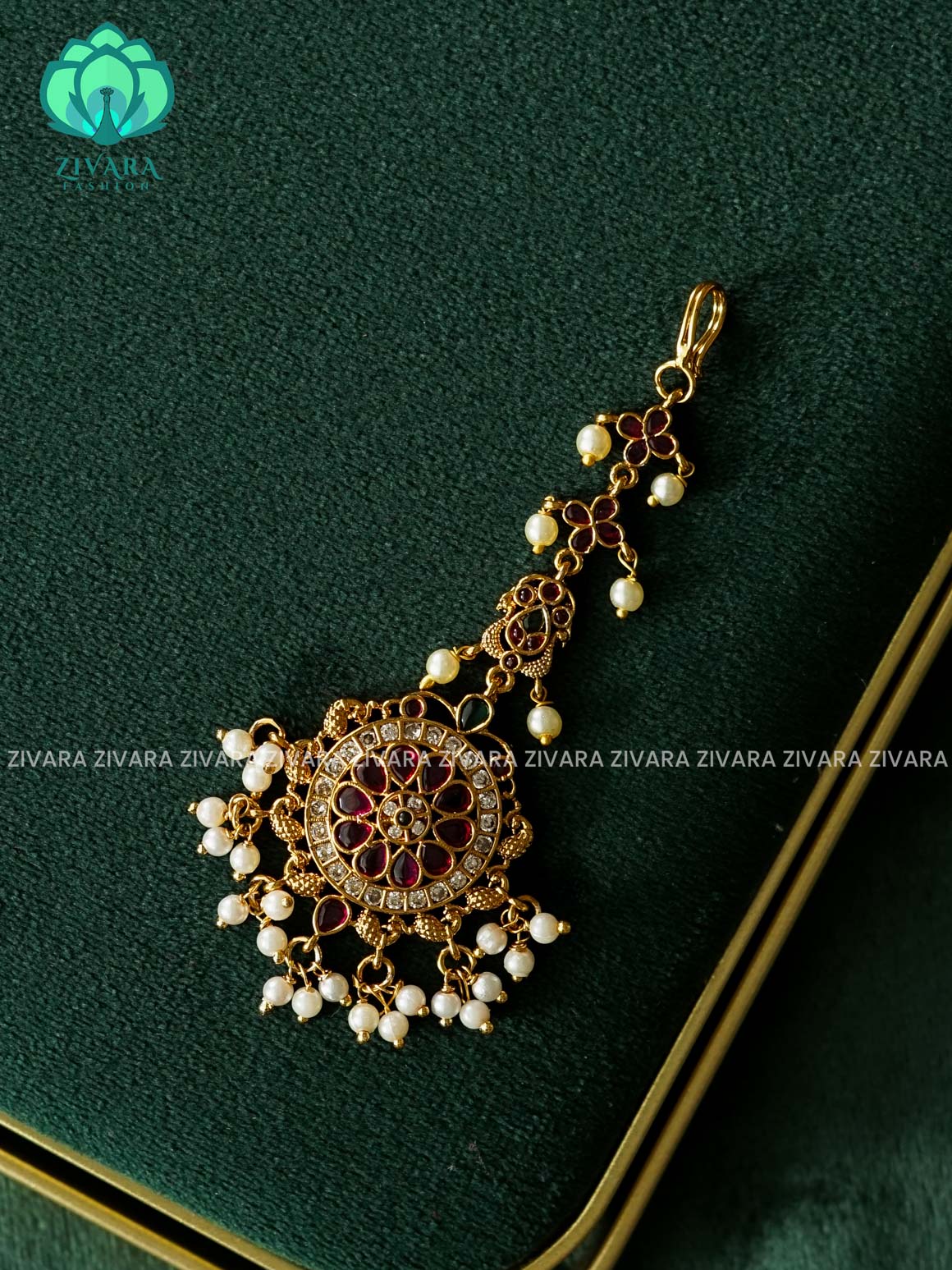VINTAGE TEMPLE TIKKA -  bridal head accessory- latest bridal collection - Zivara fashion