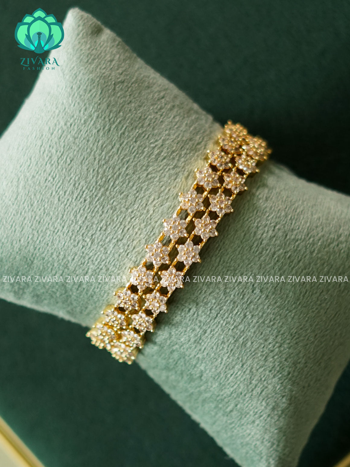 2 PIECE STAR WHITE STONE BANGLE -  latest bangles design-zivara fashion