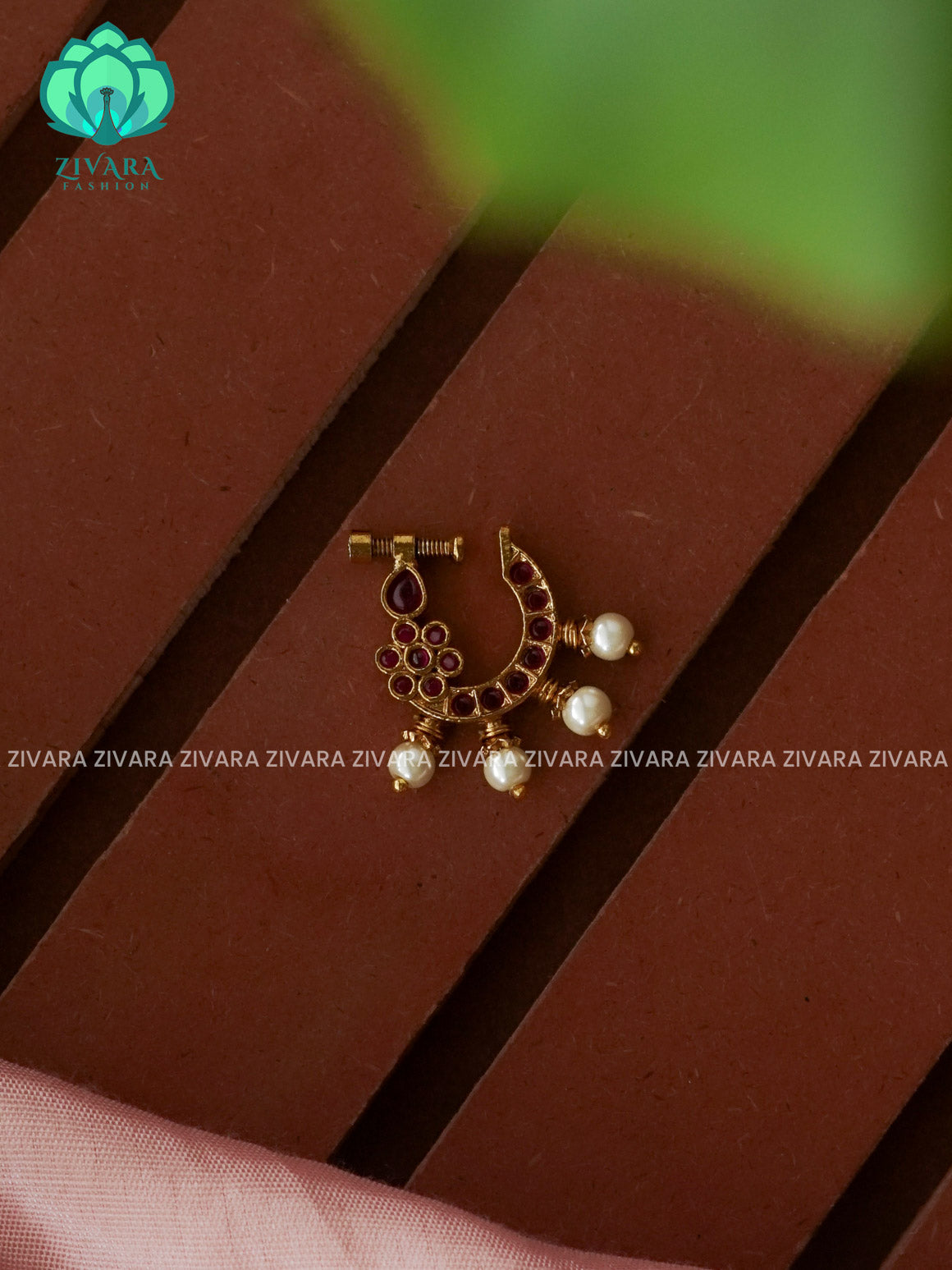 TRADITIONAL RING TYPE NON PIERCING NOSEPIN- ZIVARA FASHION