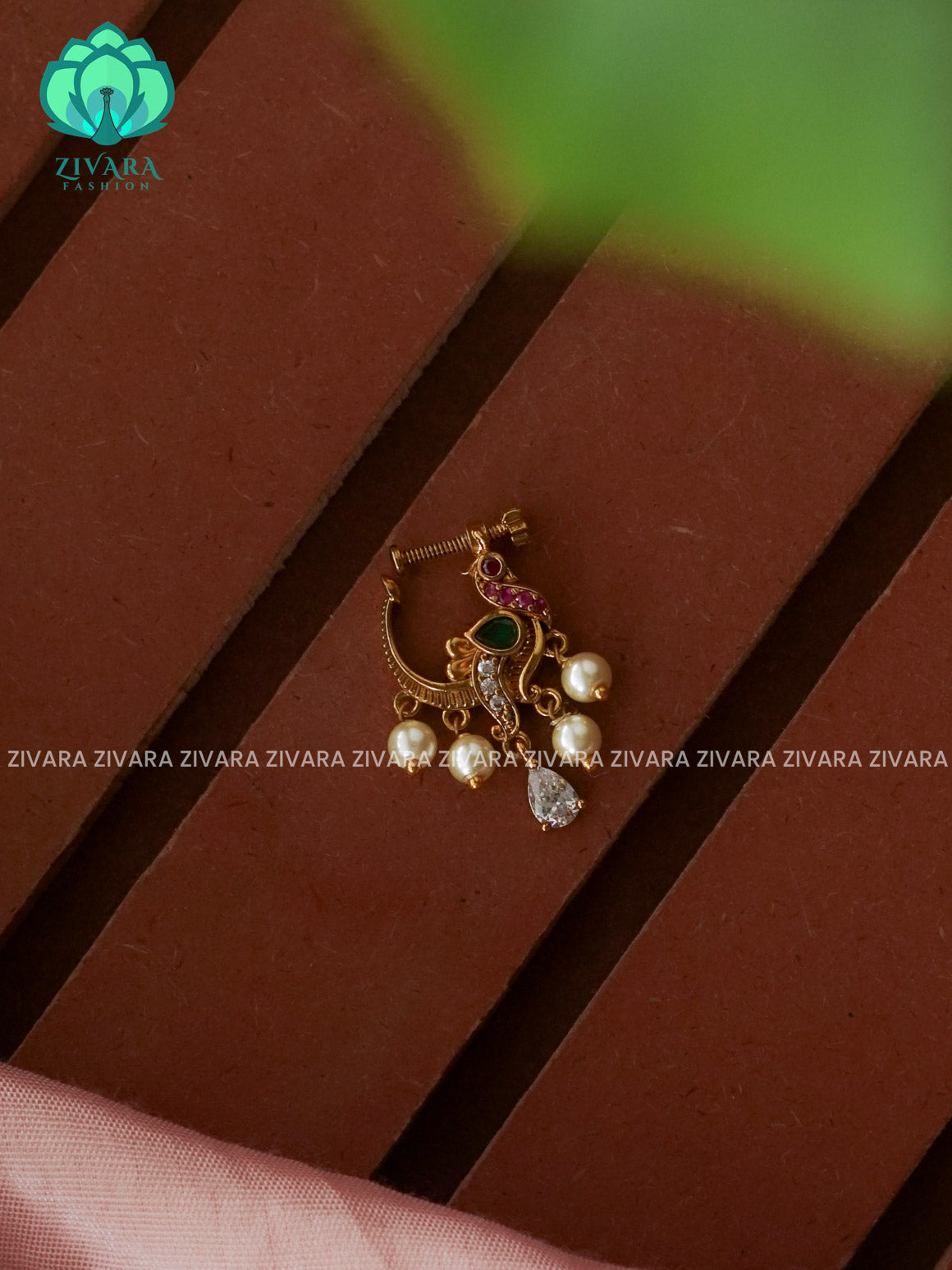 TRADITIONAL RING TYPE NON PIERCING NOSEPIN- ZIVARA FASHION