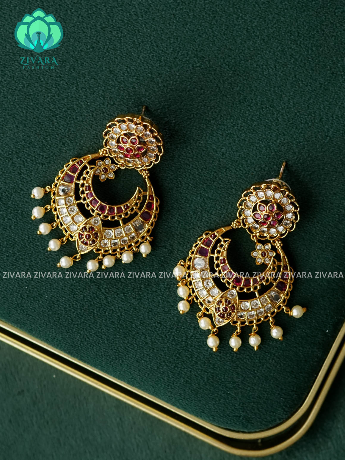 DIYA -  REAL KEMP FLOWER BALI  -  PREMIUM MATTE polish BALI- latest jewellery collection- zivara fashion