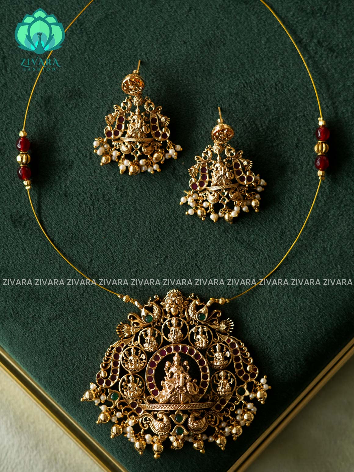 LAKSHMI TAMARA pendant INVISIBLE MINIMAL ELEGANT HANDMADE NECKLACE WITH BRILLIANT FINISH MOTIFS- ZIVARA FASHION