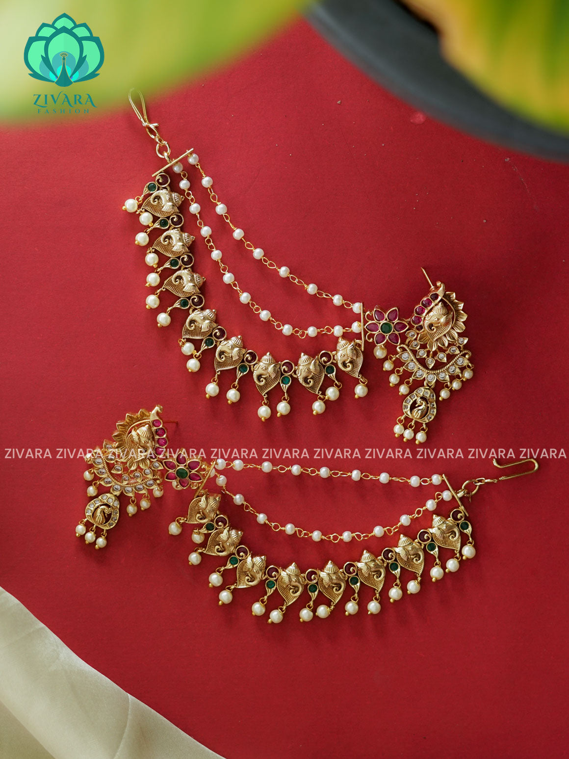 Traditional heavy earchains /maatals- bridal accessory- zivara fashion-latest jewellery collection