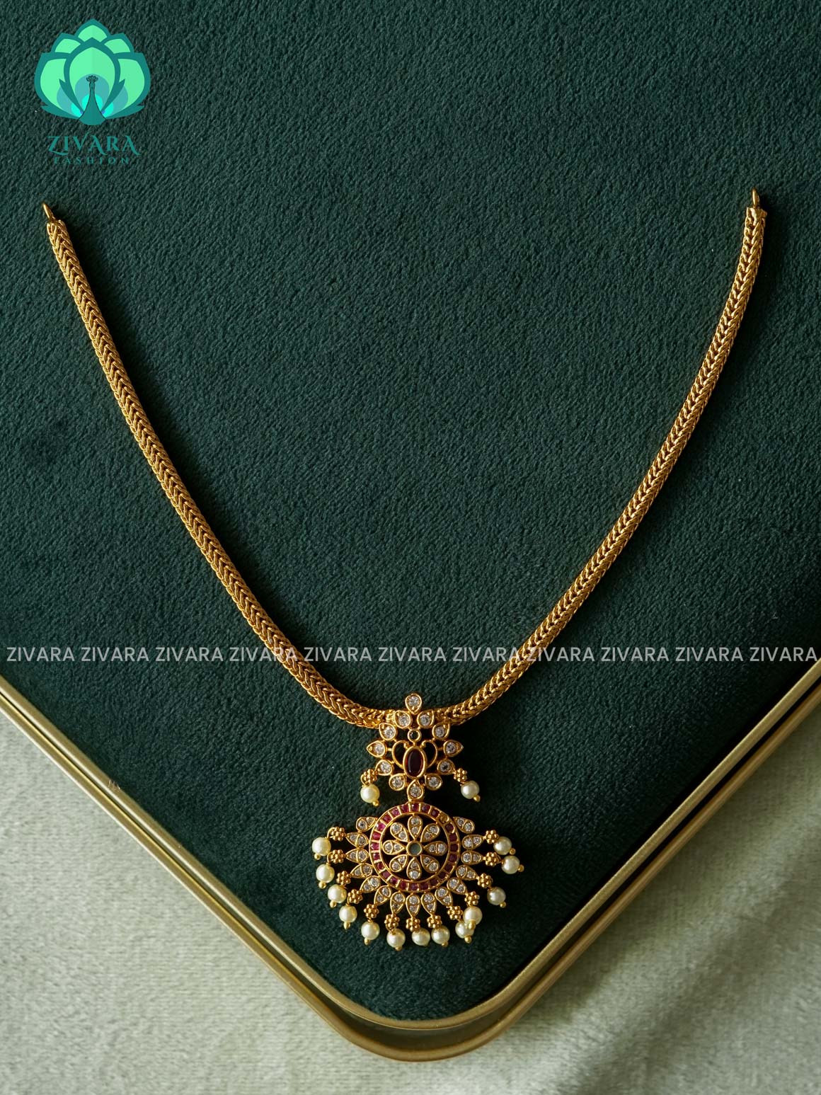 FLOWER PENDANT Flexible chain kids friendly  - stylish and minimal elegant neckwear without earrings- Zivara Fashion