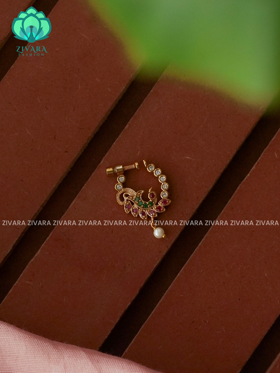 TRADITIONAL RING TYPE NON PIERCING NOSEPIN- ZIVARA FASHION