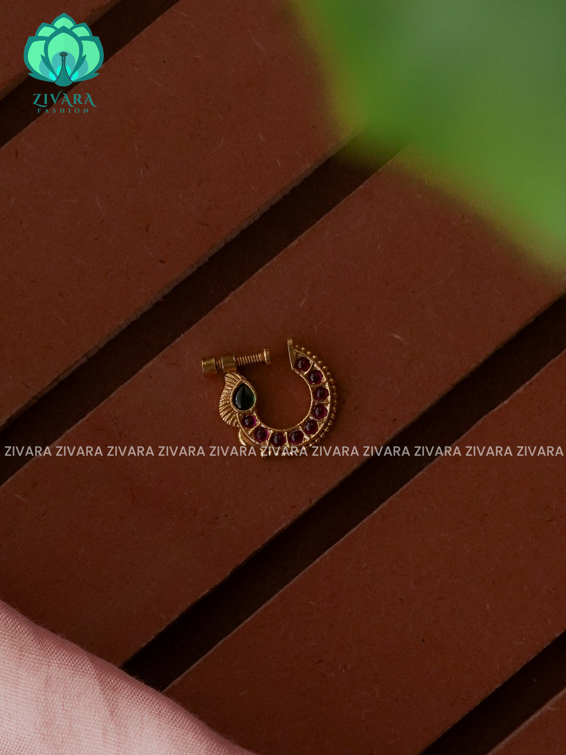 TRADITIONAL RING TYPE NON PIERCING NOSEPIN- ZIVARA FASHION