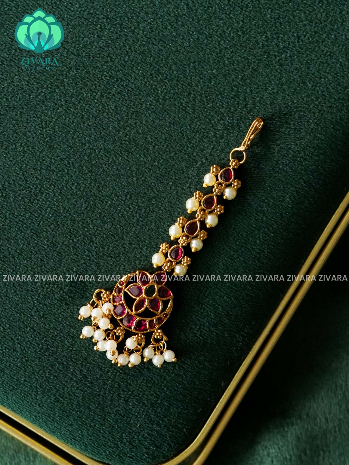 REAL KEMP TIKKA/CHUTTI -  bridal head accessory- latest bridal collection - Zivara fashion