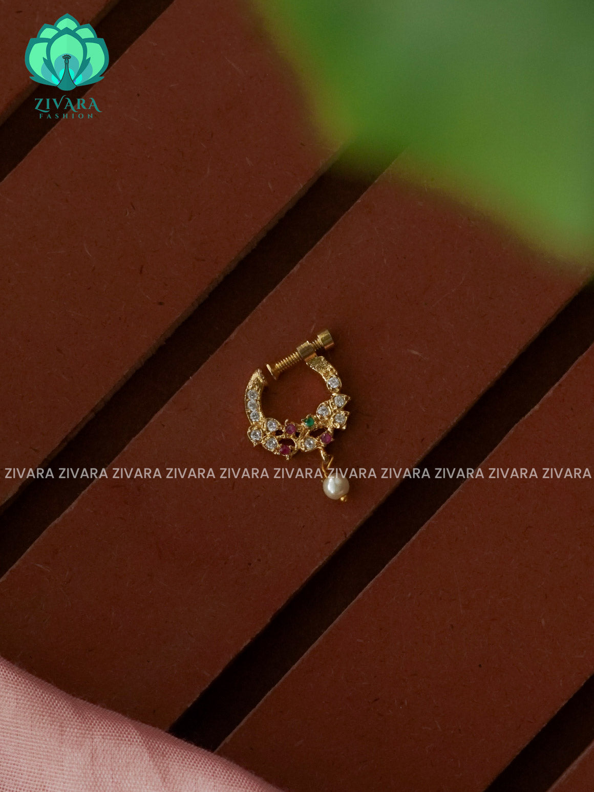 TRADITIONAL RING TYPE NON PIERCING NOSEPIN- ZIVARA FASHION