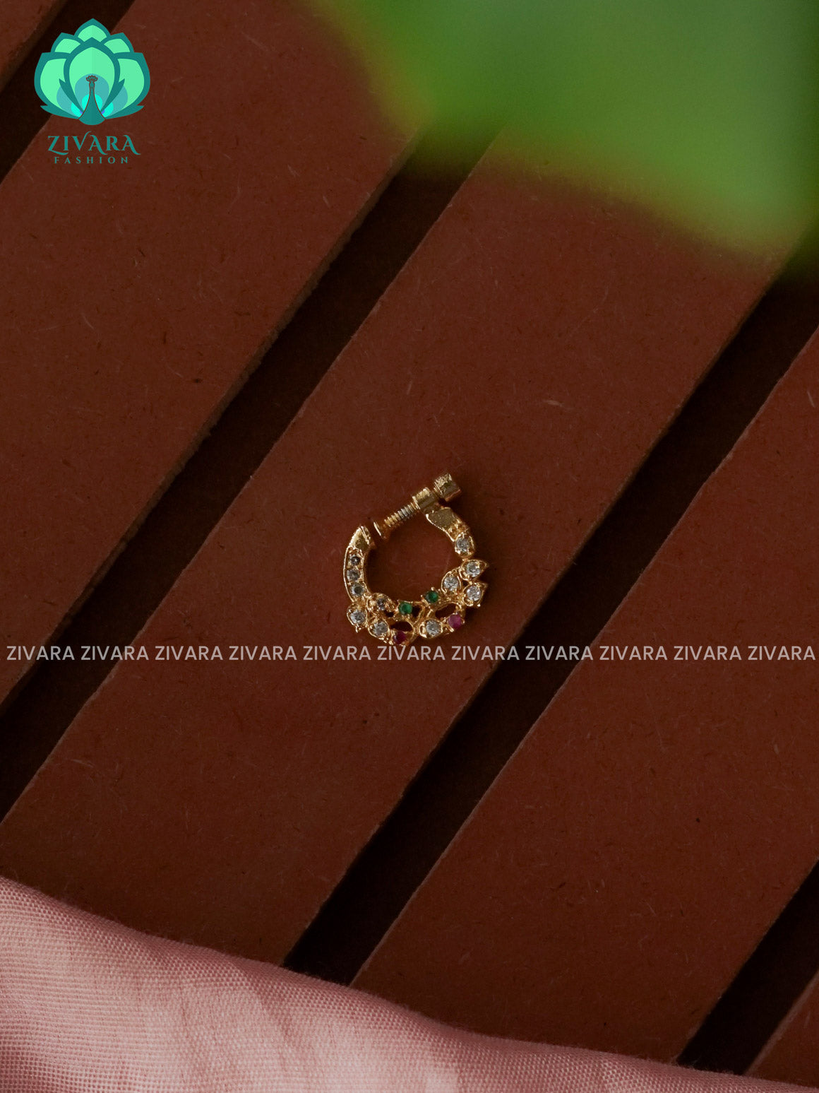 TRADITIONAL RING TYPE NON PIERCING NOSEPIN- ZIVARA FASHION