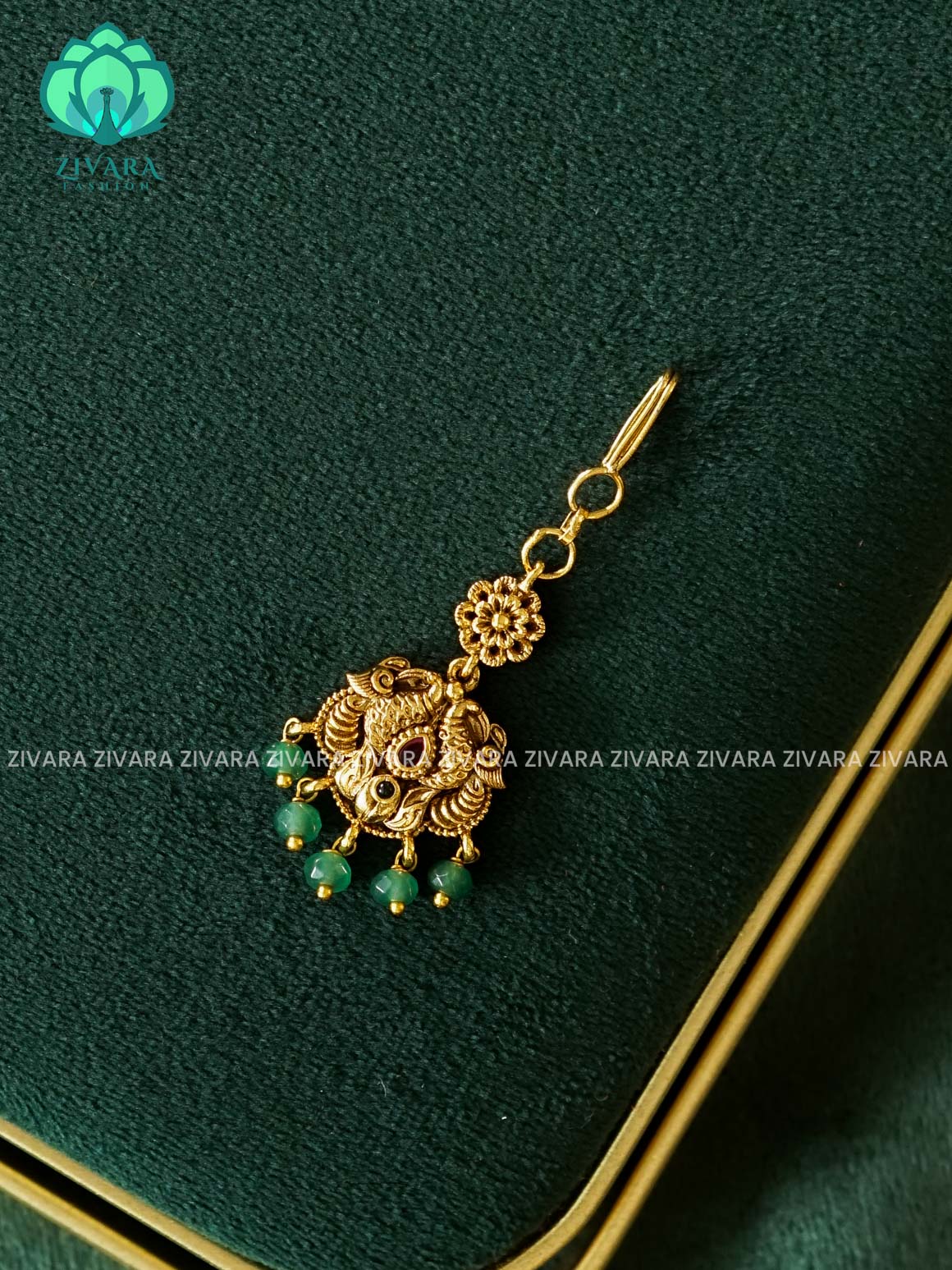 VINTAGE TEMPLE TIKKA -  bridal head accessory- latest bridal collection - Zivara fashion