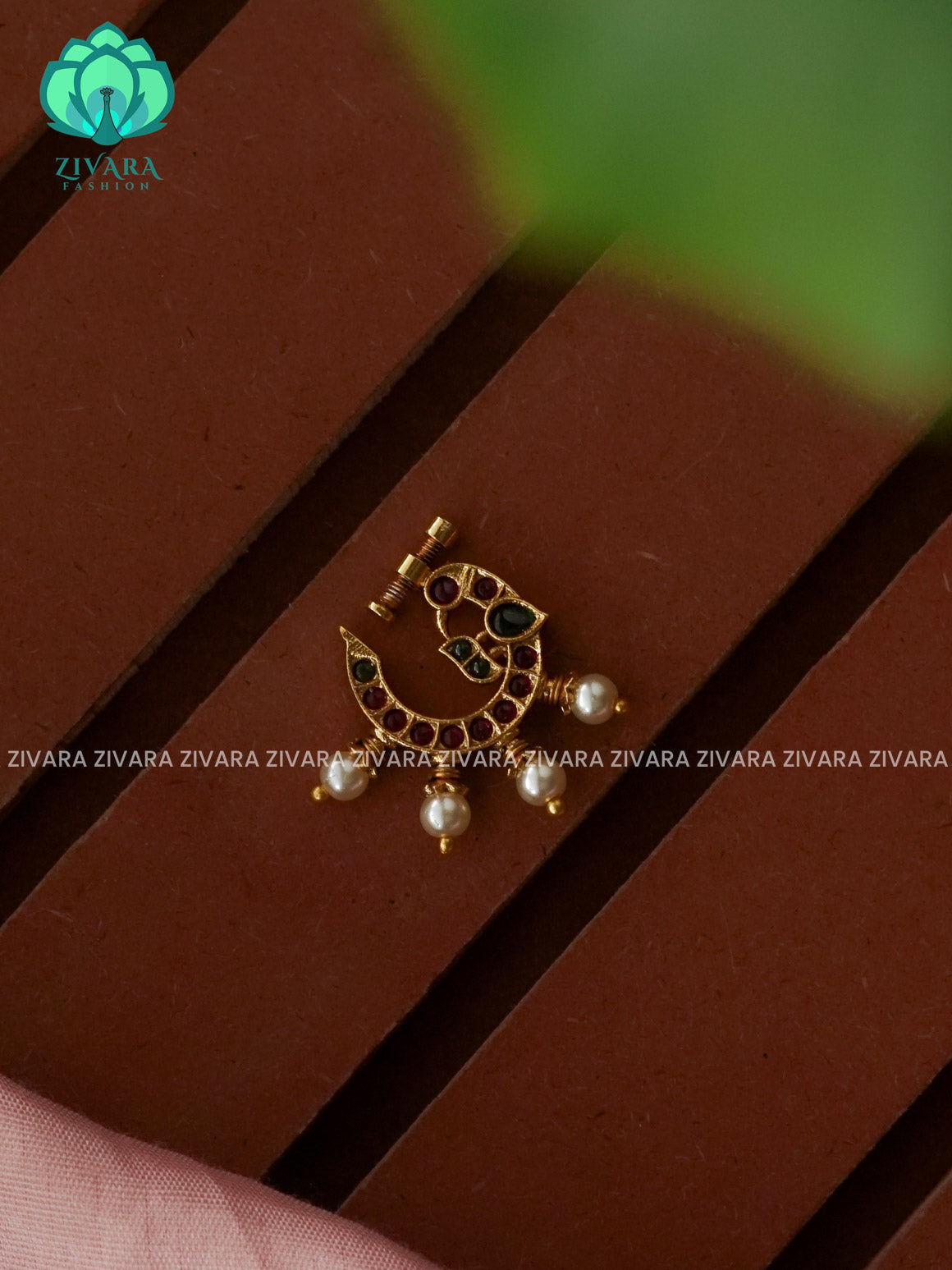 TRADITIONAL RING TYPE NON PIERCING NOSEPIN- ZIVARA FASHION