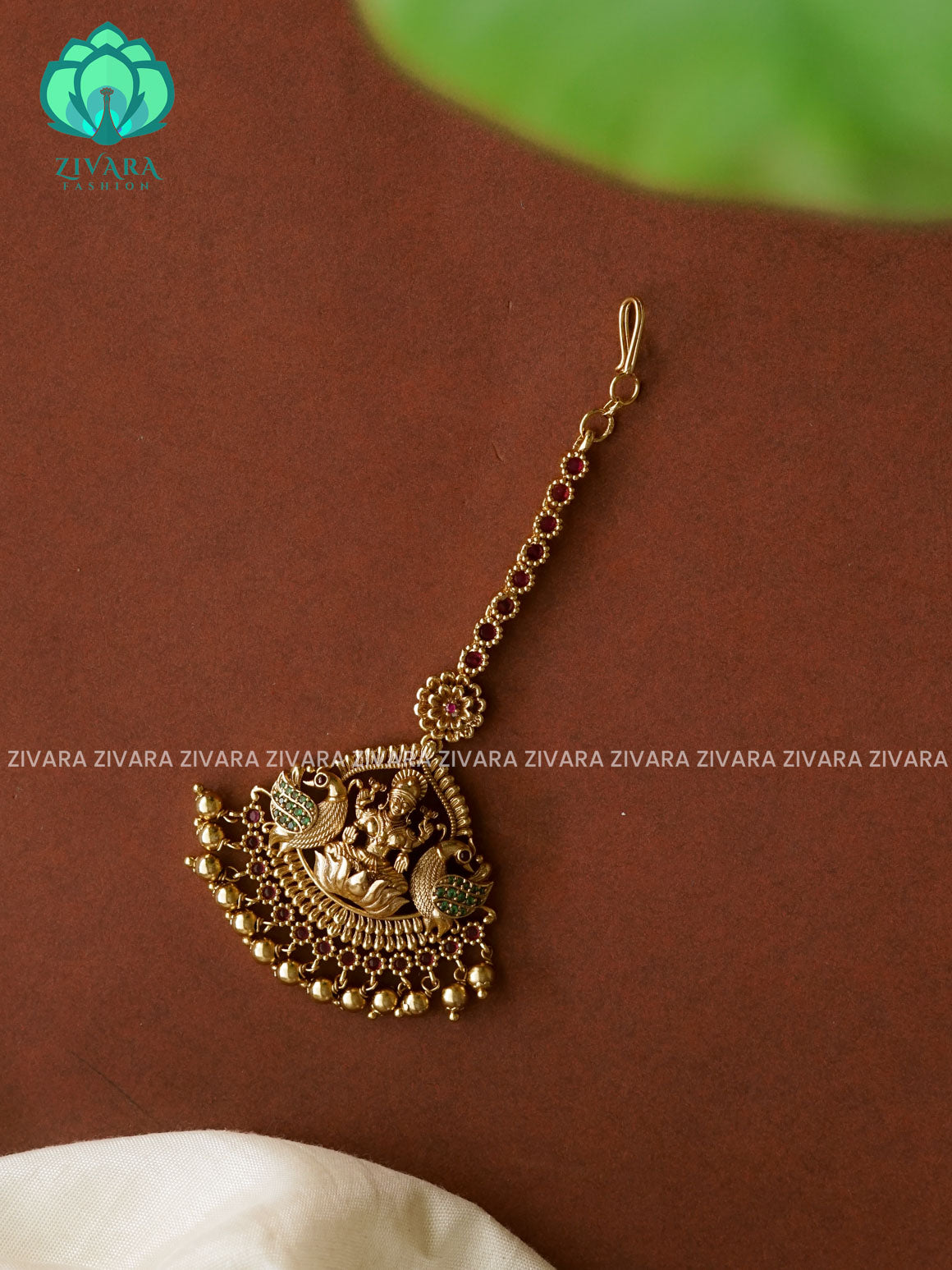 Temple style gold polish  - Bridal maang tikka, chutti- bridal head accessory- latest bridal collection - Zivara fashion