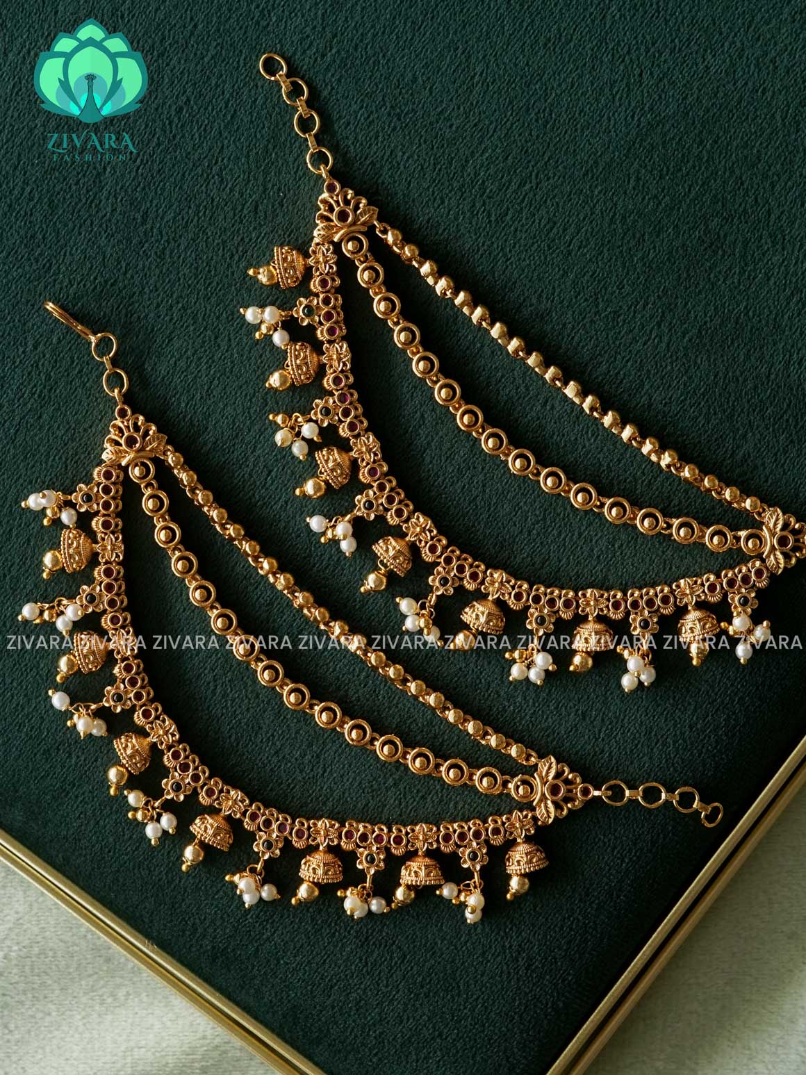 3 layer earchains/maatals- bridal accessory- zivara fashion-latest jewellery collection