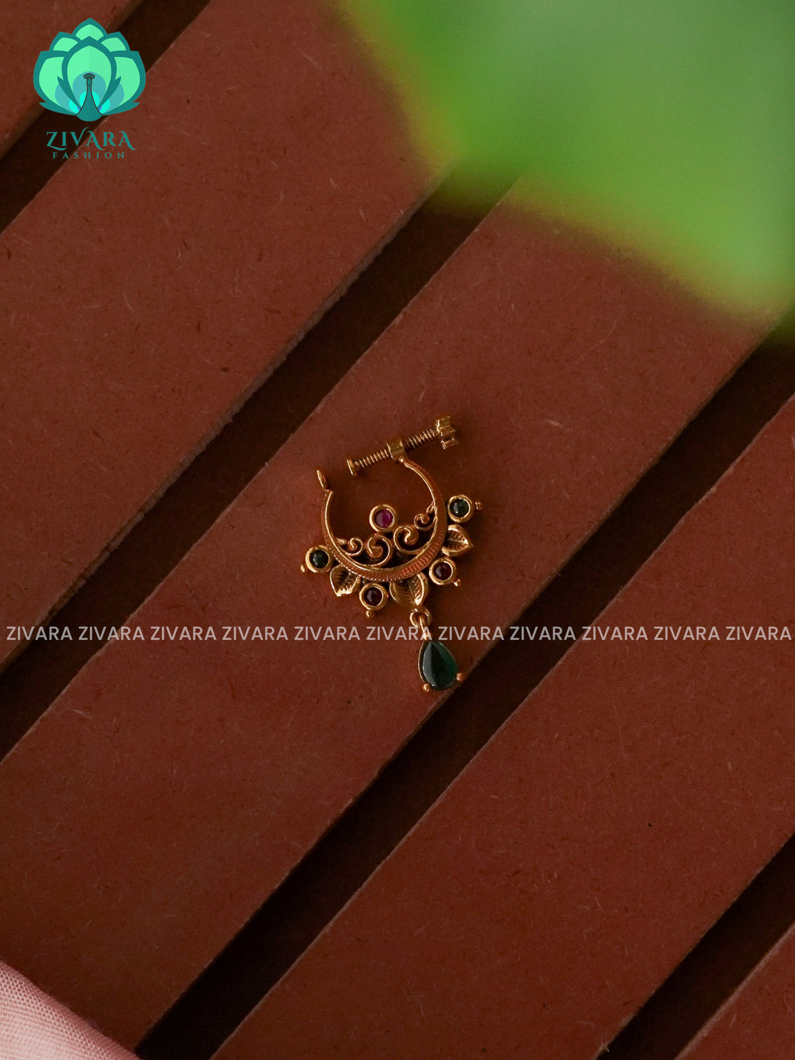 TRADITIONAL RING TYPE NON PIERCING NOSEPIN- ZIVARA FASHION