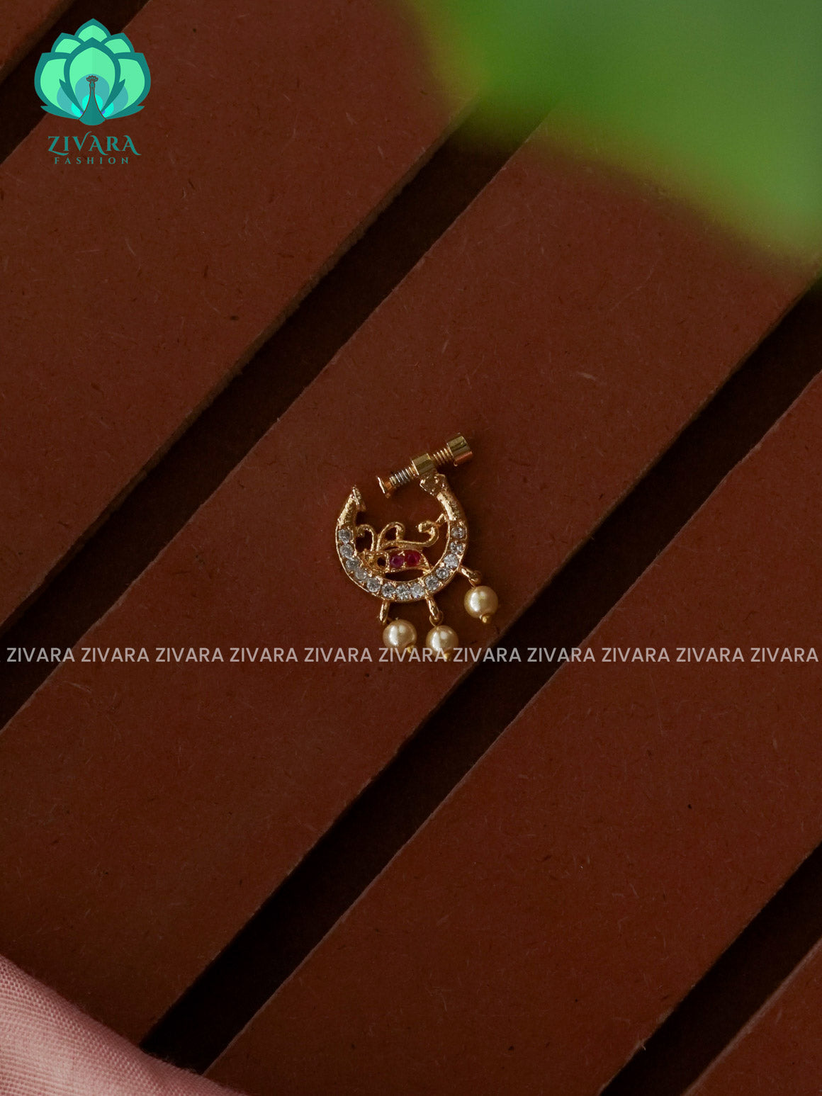 TRADITIONAL RING TYPE NON PIERCING NOSEPIN- ZIVARA FASHION