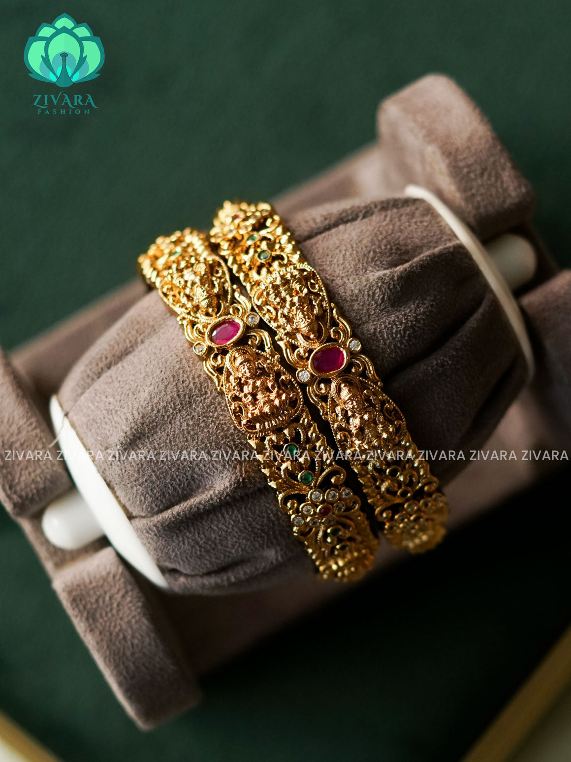 2 PIECE TEMPLE BANGLES - latest bangles design-ZIVARA FASHION