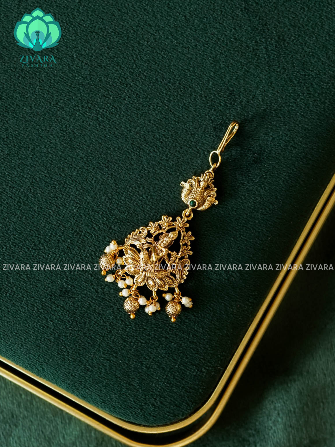 VINTAGE KRISHNAN MOTIF TIKKA -  bridal head accessory- latest bridal collection - Zivara fashion