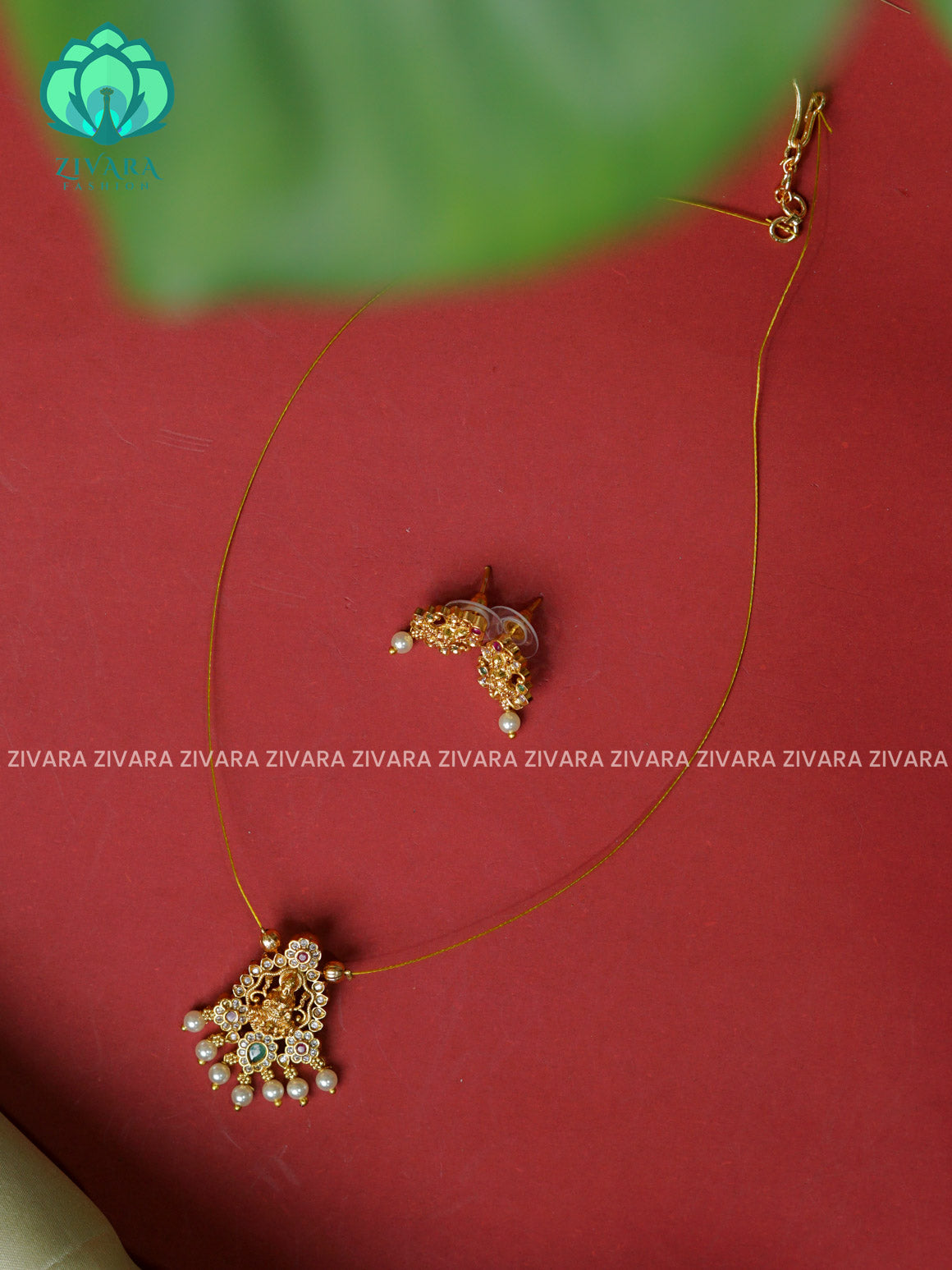 TEMPLE TAMARA - INVISIBLE MINIMAL ELEGANT HANDMADE NECKLACE WITH BRILLIANT FINISH MOTIFS- ZIVARA FASHION