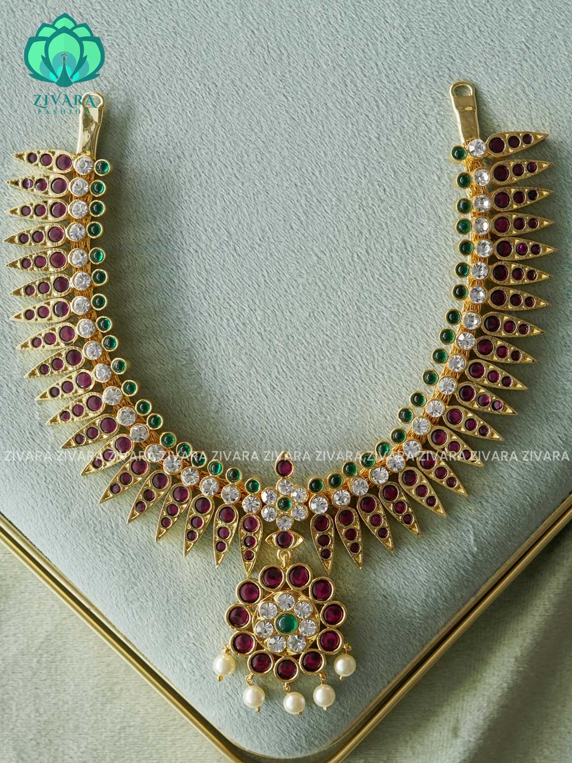 MATHANGI- NECKLACE- REAL KEMP BHARATHANATYAM DANCE PREMIUM JEWELLERY