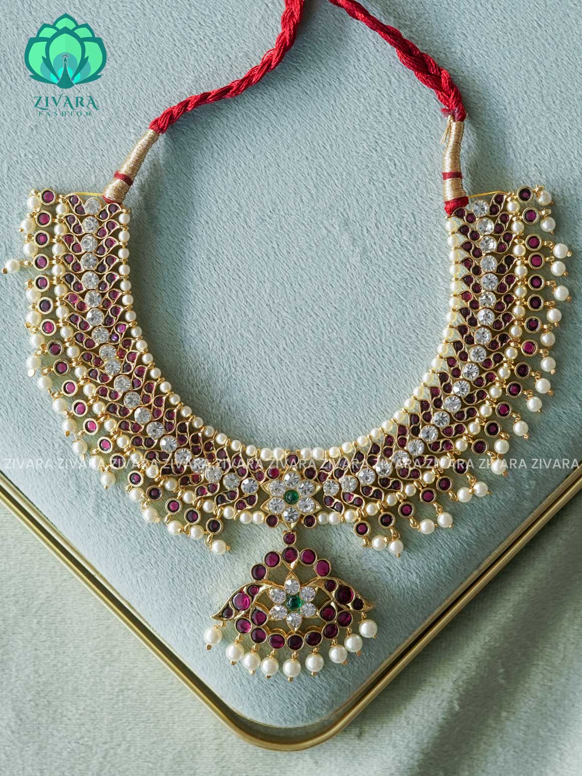 MATHANGI- NECKLACE- REAL KEMP BHARATHANATYAM DANCE PREMIUM JEWELLERY