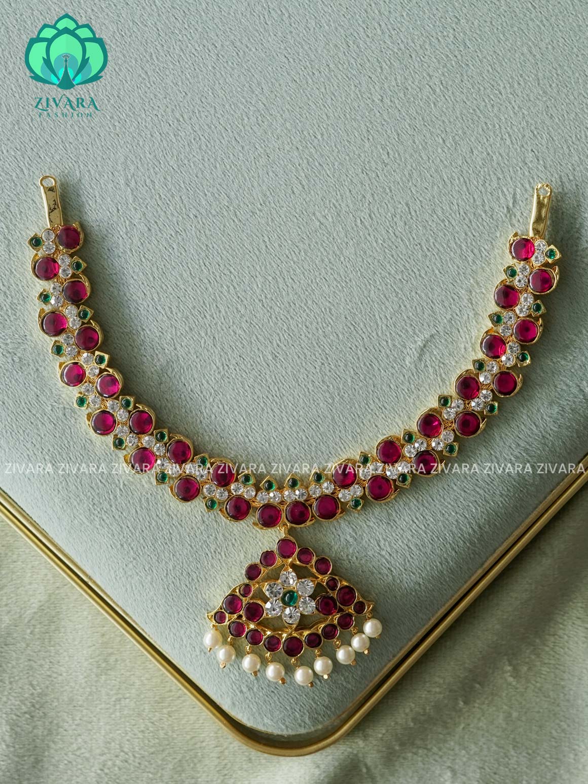 MATHANGI- NECKLACE- REAL KEMP BHARATHANATYAM DANCE PREMIUM JEWELLERY