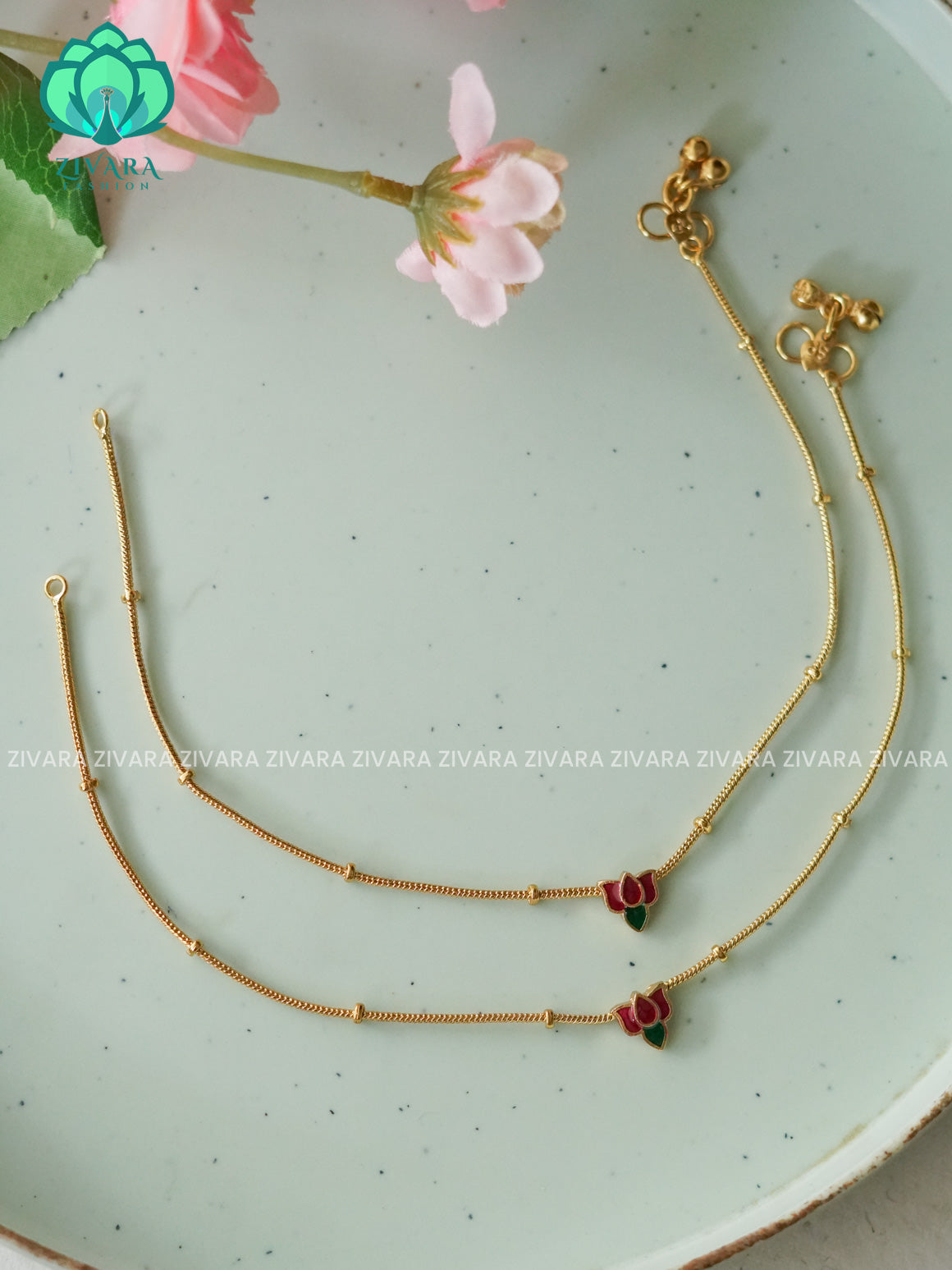 MANJU WARRIER Trending 9.5 inch anklets for women- latest jewellery- ZIVARA FASHION