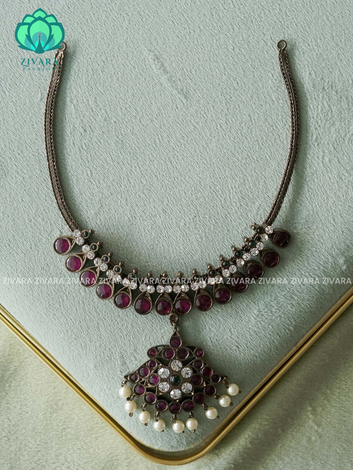 MATHANGI- NECKLACE- REAL KEMP BHARATHANATYAM DANCE PREMIUM JEWELLERY