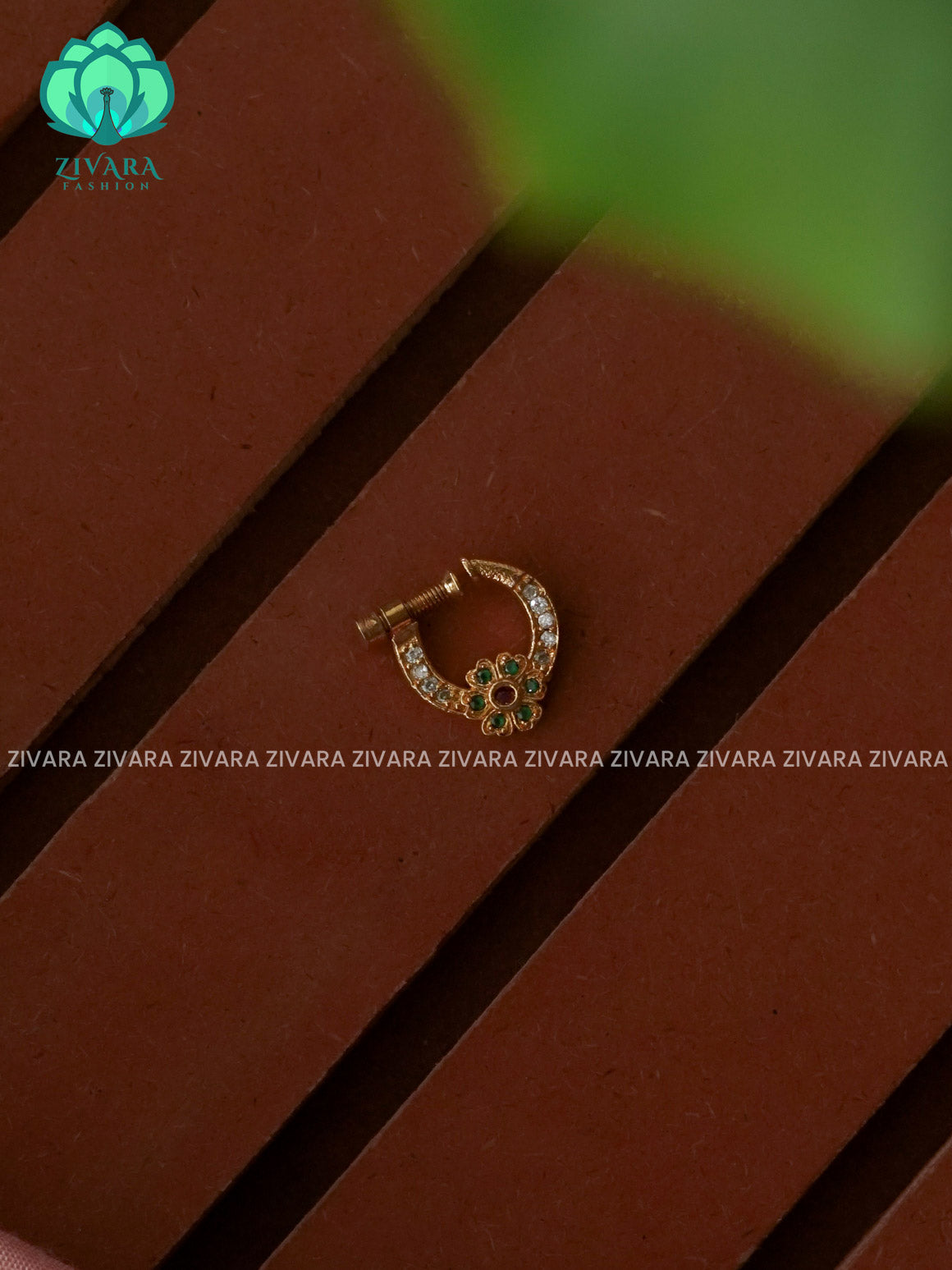 TRADITIONAL RING TYPE NON PIERCING NOSEPIN- ZIVARA FASHION