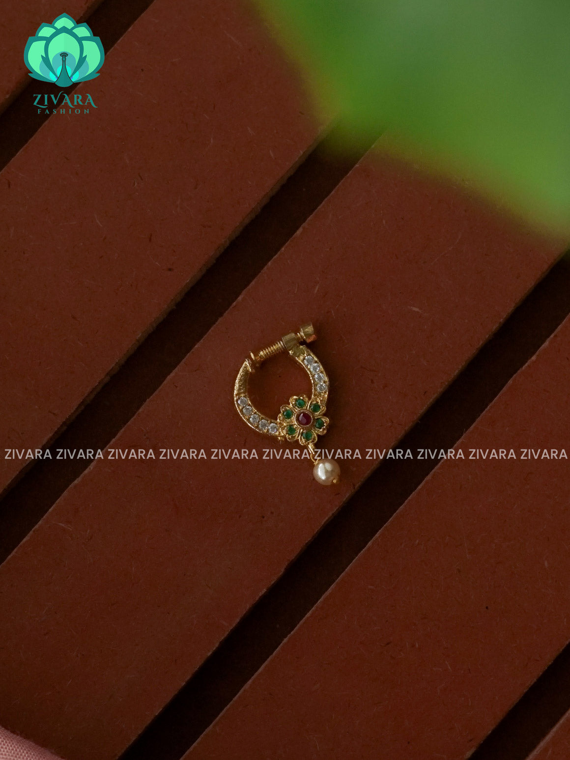 TRADITIONAL RING TYPE NON PIERCING NOSEPIN- ZIVARA FASHION
