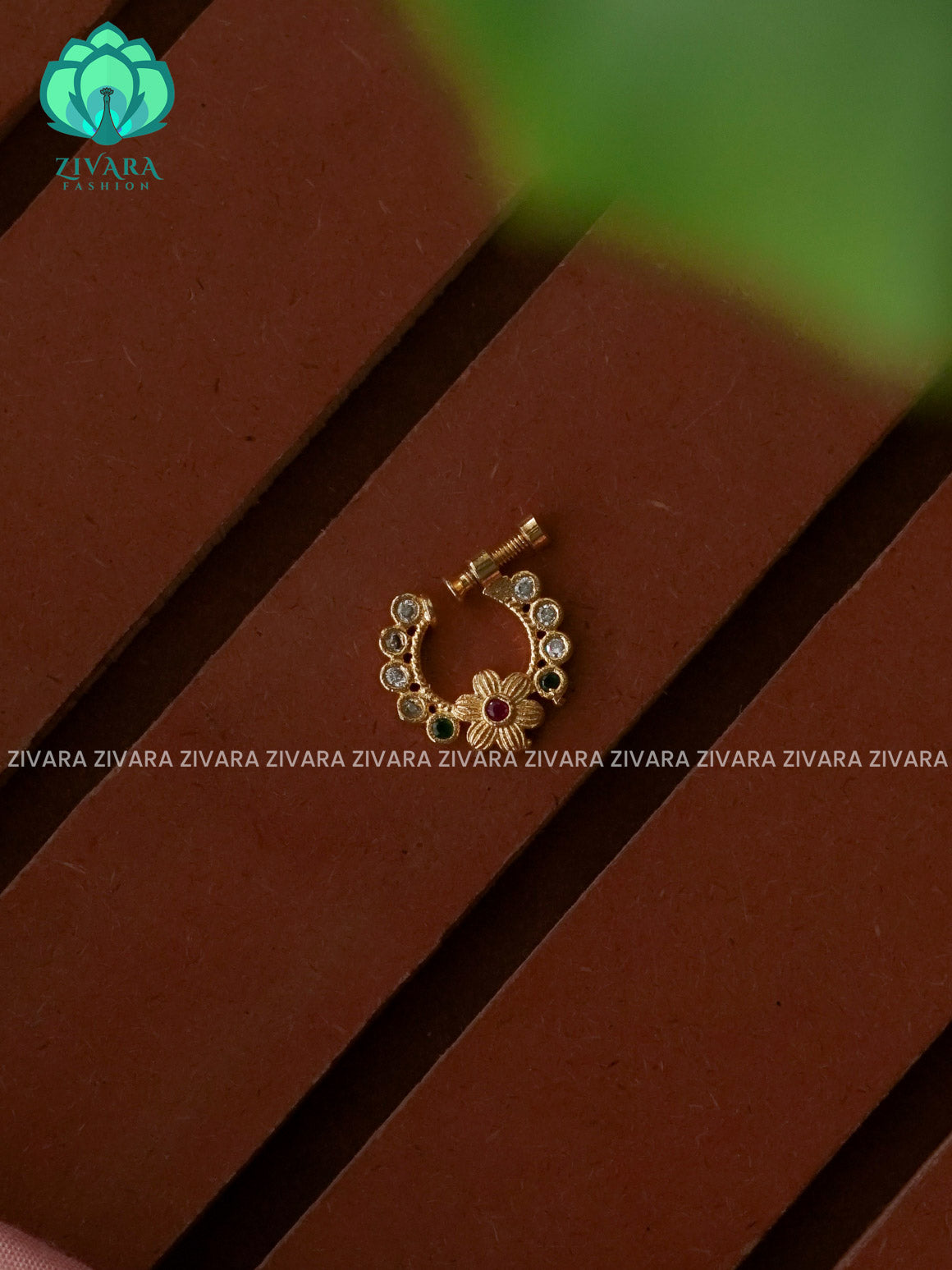 TRADITIONAL RING TYPE NON PIERCING NOSEPIN- ZIVARA FASHION