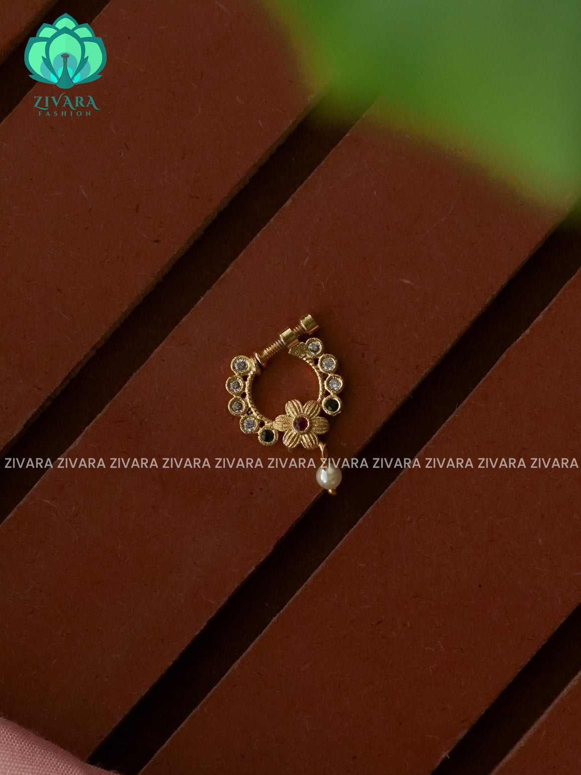 TRADITIONAL RING TYPE NON PIERCING NOSEPIN- ZIVARA FASHION