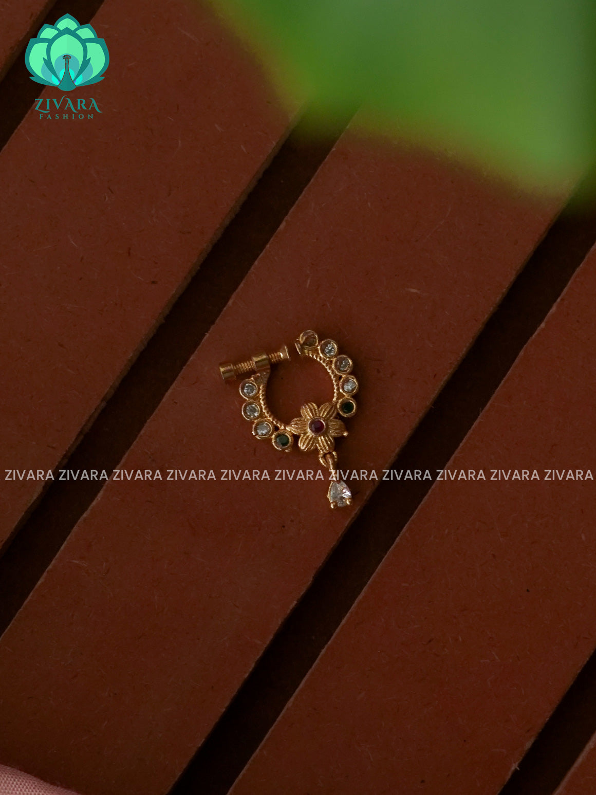 TRADITIONAL RING TYPE NON PIERCING NOSEPIN- ZIVARA FASHION