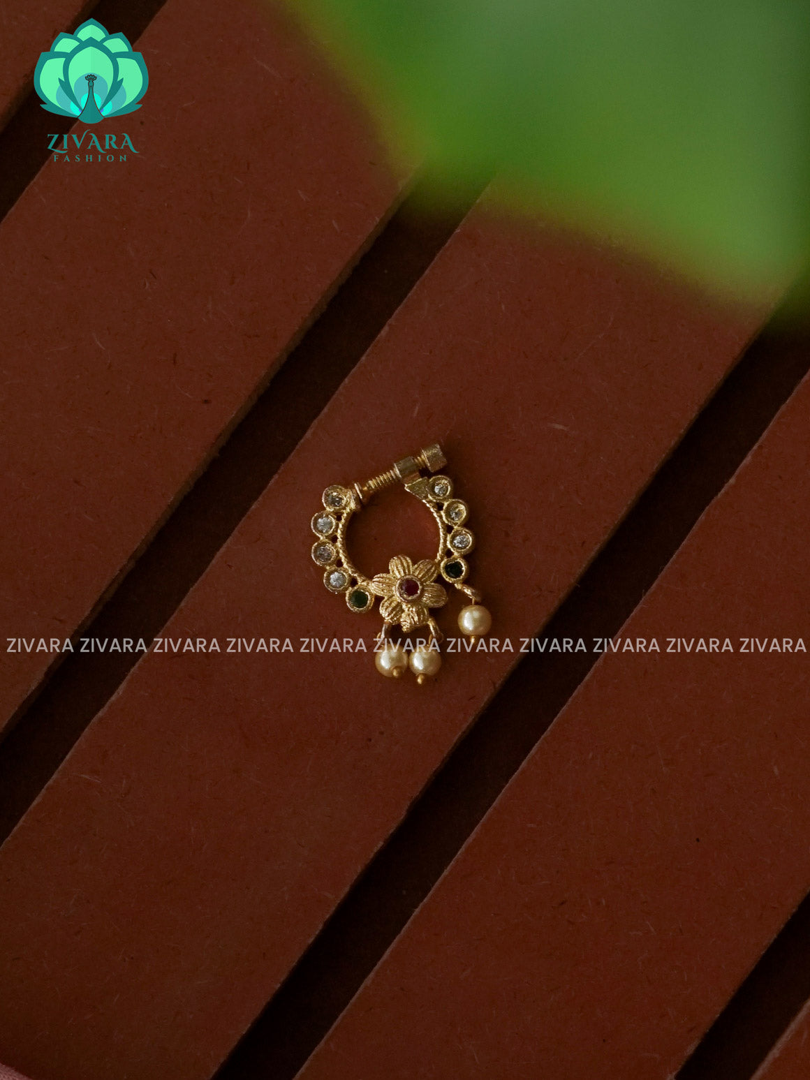 TRADITIONAL RING TYPE NON PIERCING NOSEPIN- ZIVARA FASHION