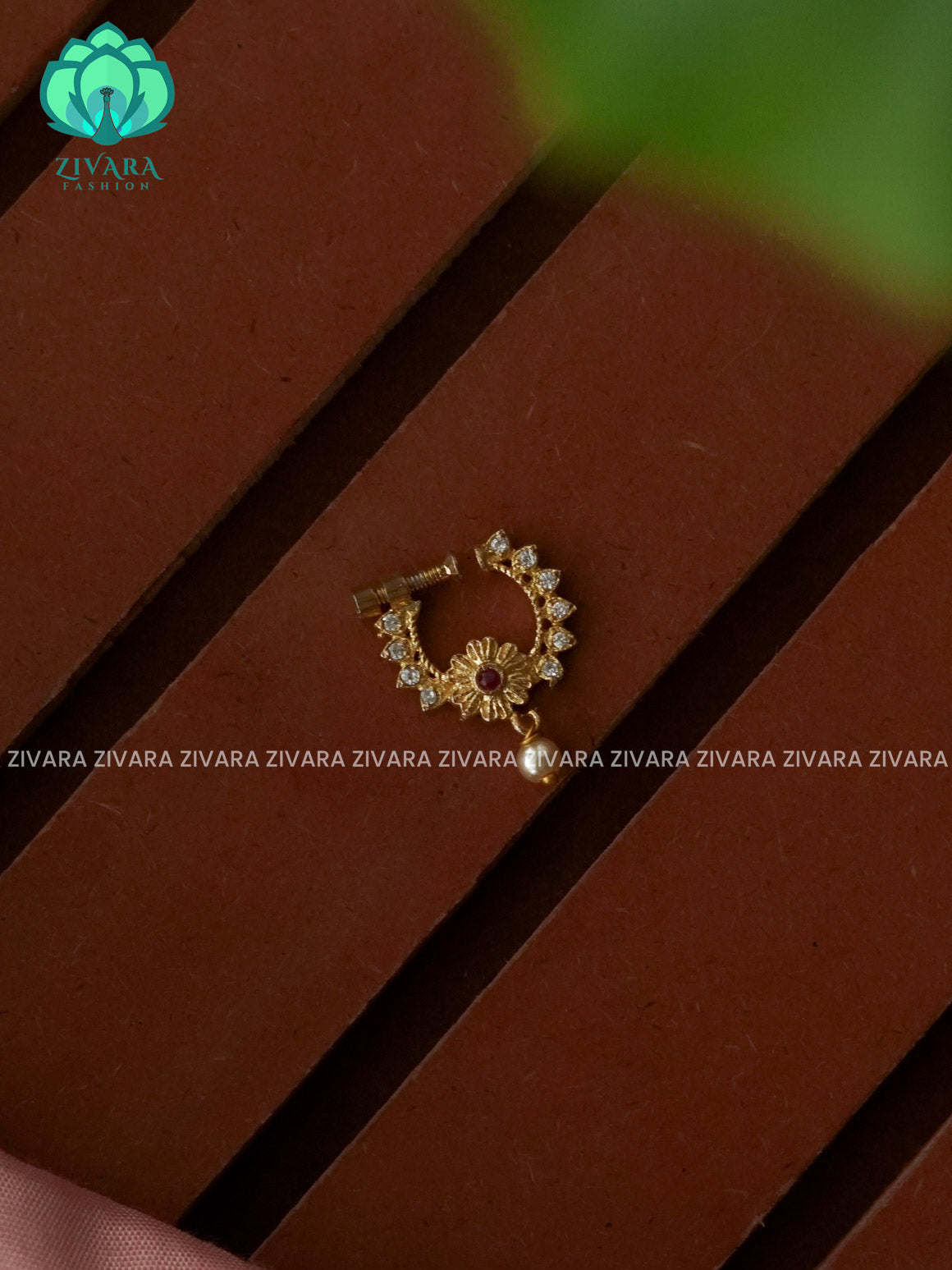 TRADITIONAL RING TYPE NON PIERCING NOSEPIN- ZIVARA FASHION