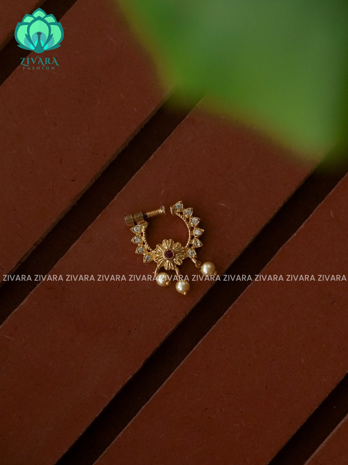 TRADITIONAL RING TYPE NON PIERCING NOSEPIN- ZIVARA FASHION