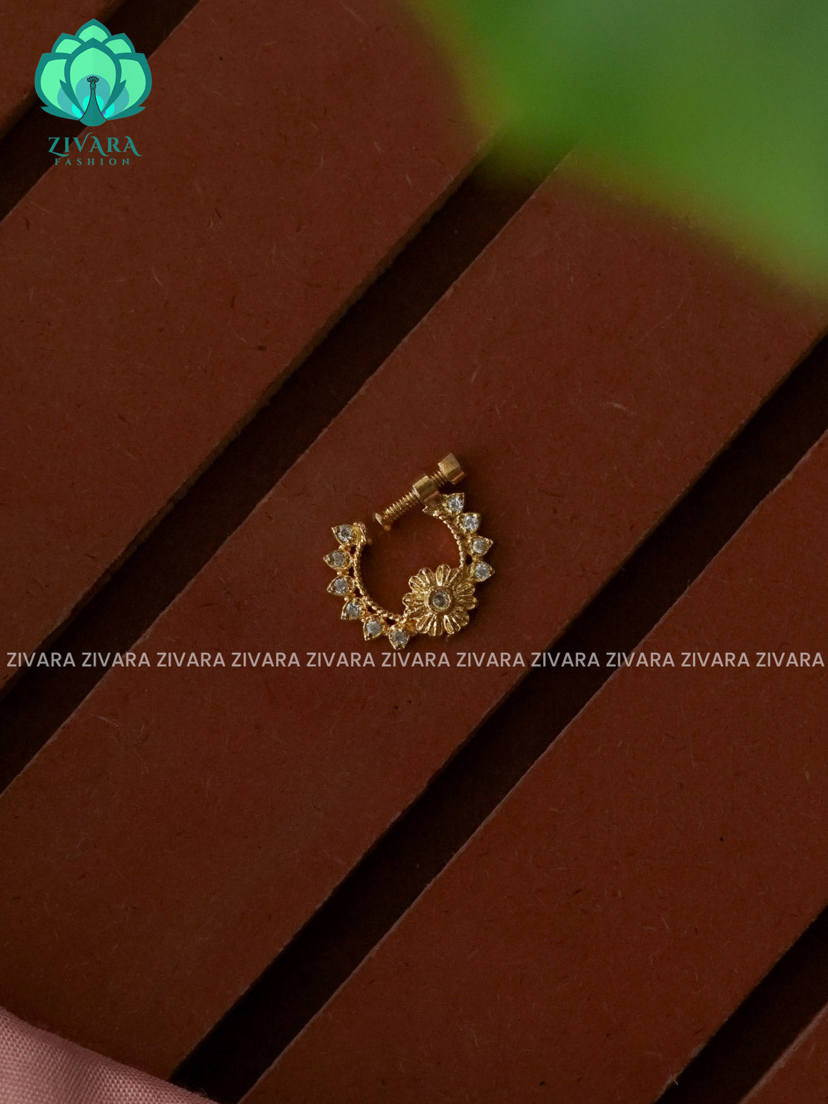 TRADITIONAL RING TYPE NON PIERCING NOSEPIN- ZIVARA FASHION