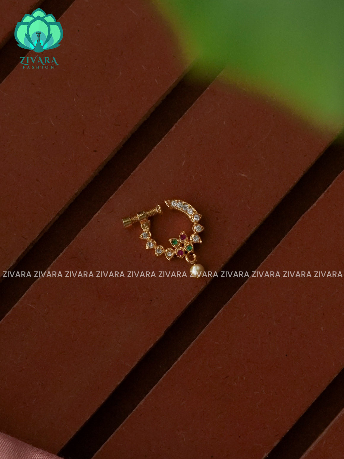 TRADITIONAL RING TYPE NON PIERCING NOSEPIN- ZIVARA FASHION