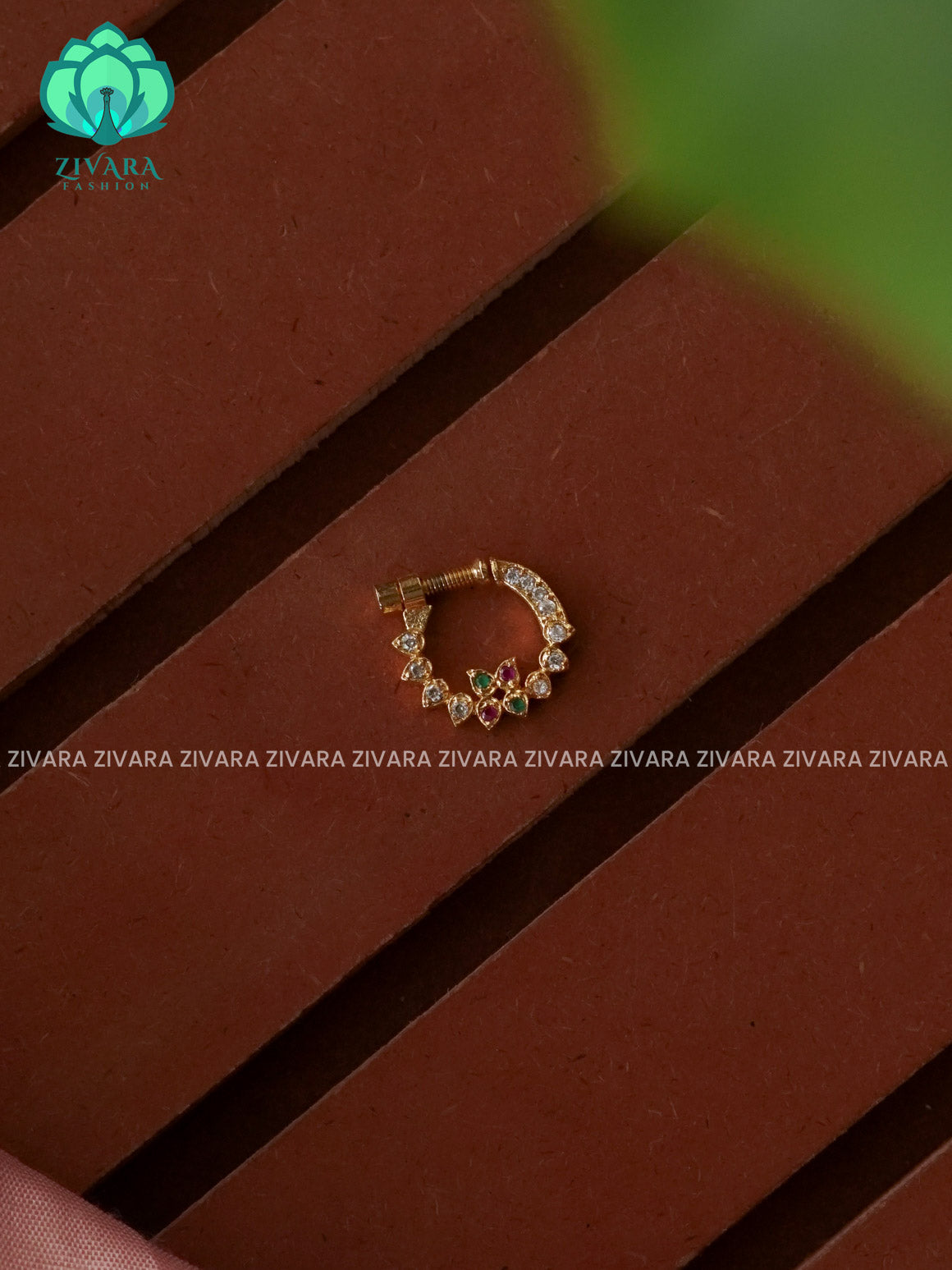 TRADITIONAL RING TYPE NON PIERCING NOSEPIN- ZIVARA FASHION