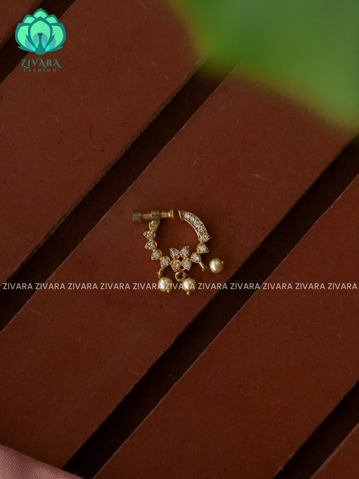TRADITIONAL RING TYPE NON PIERCING NOSEPIN- ZIVARA FASHION