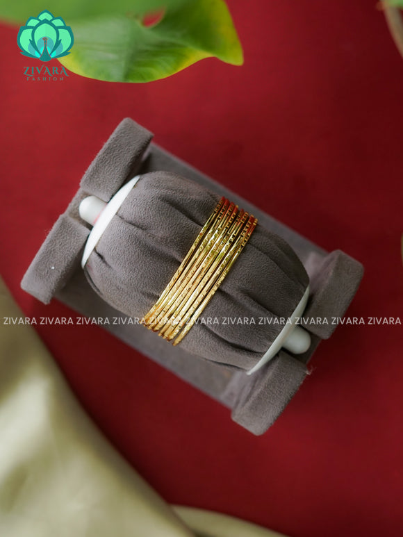 8 piece gold polish - Premium quality daily use bangles - Zivara fashion