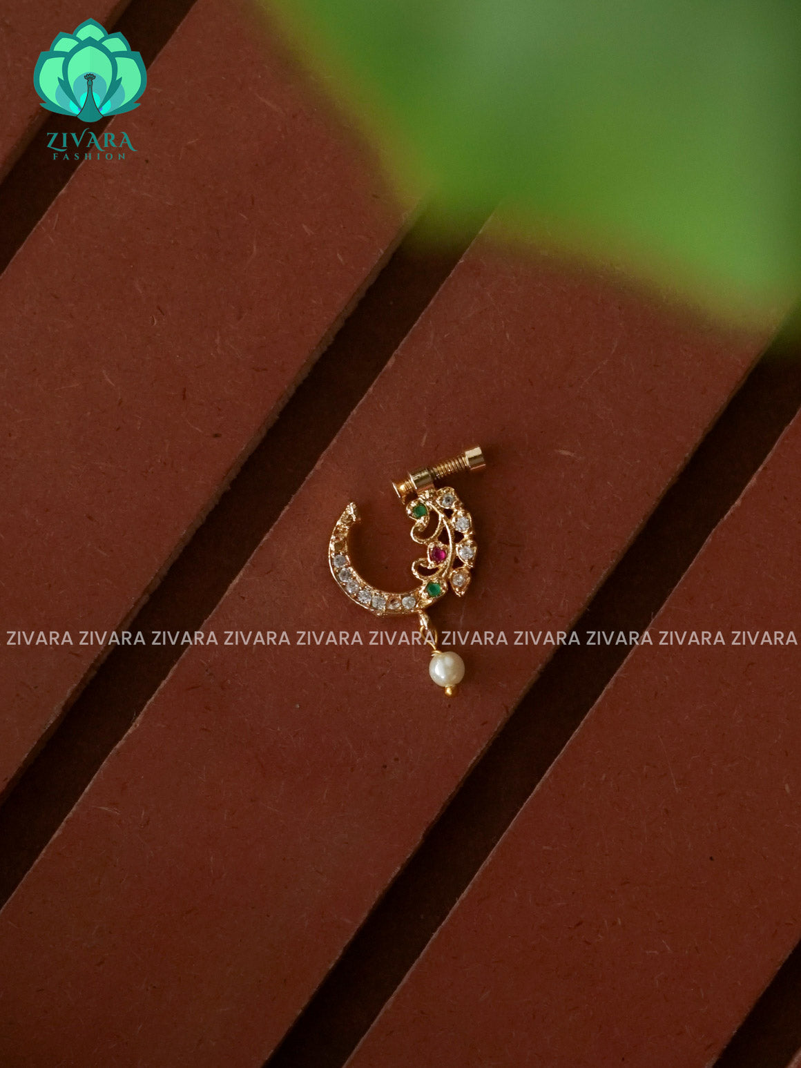 TRADITIONAL RING TYPE NON PIERCING NOSEPIN- ZIVARA FASHION