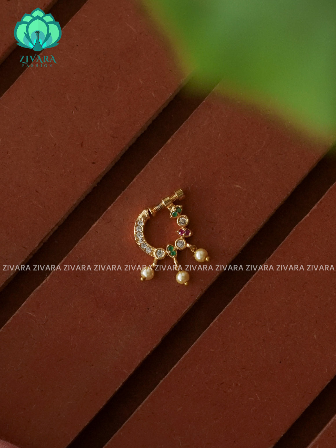 TRADITIONAL RING TYPE NON PIERCING NOSEPIN- ZIVARA FASHION
