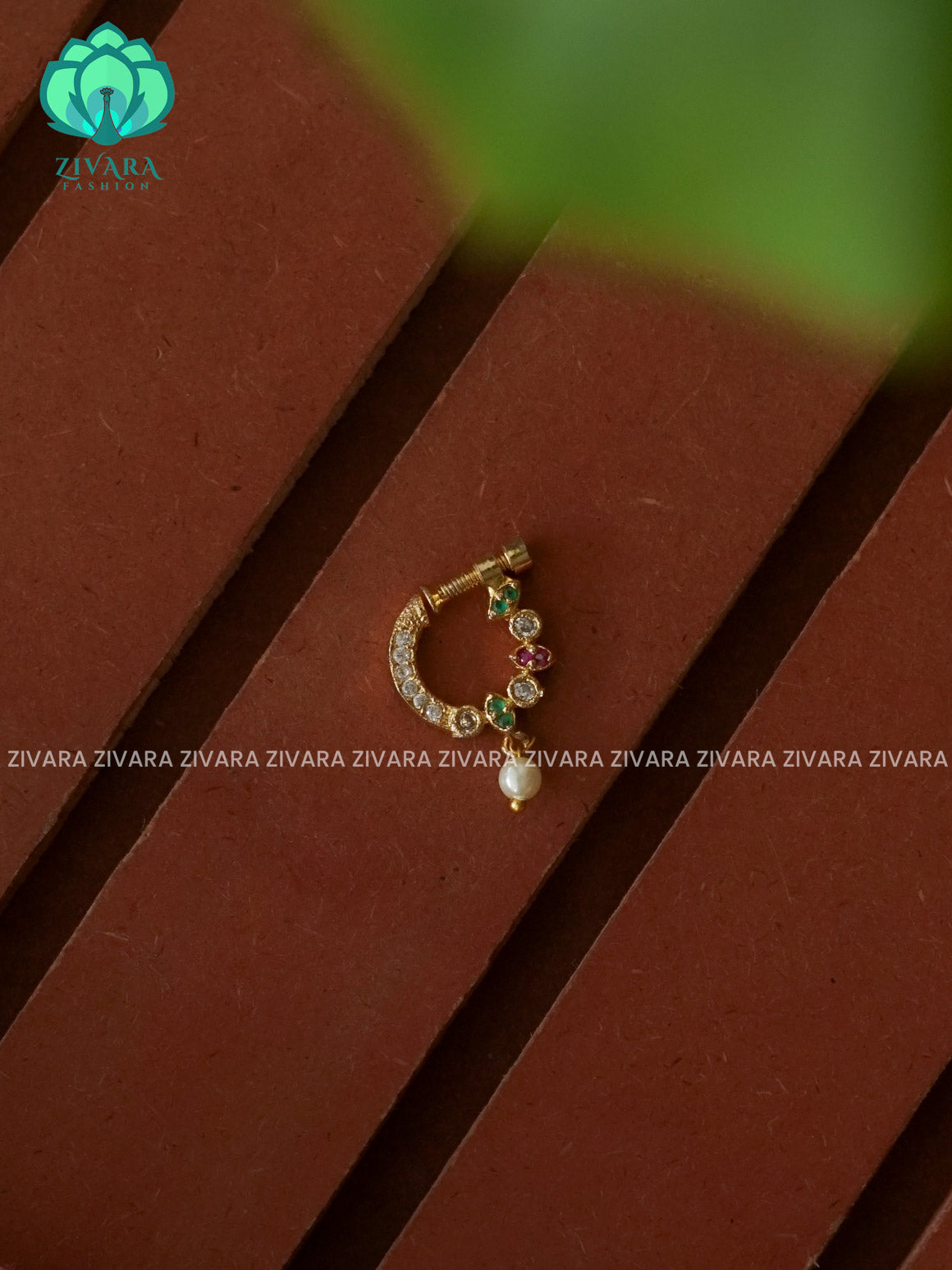 TRADITIONAL RING TYPE NON PIERCING NOSEPIN- ZIVARA FASHION
