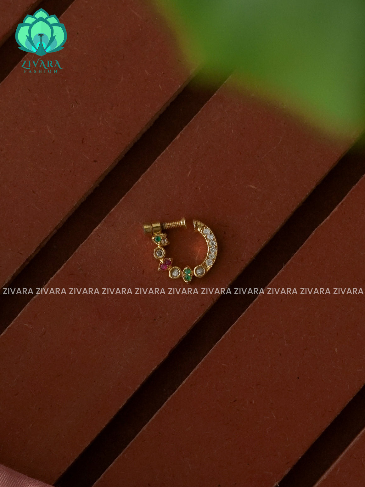 TRADITIONAL RING TYPE NON PIERCING NOSEPIN- ZIVARA FASHION
