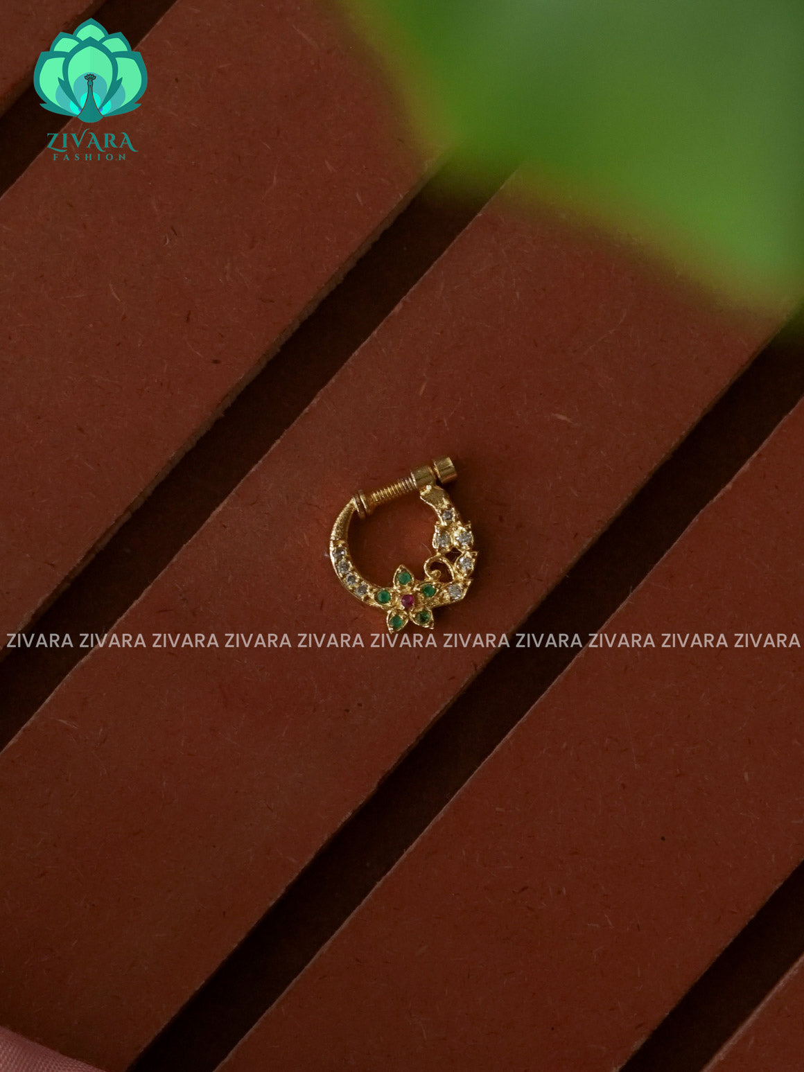 TRADITIONAL RING TYPE NON PIERCING NOSEPIN- ZIVARA FASHION