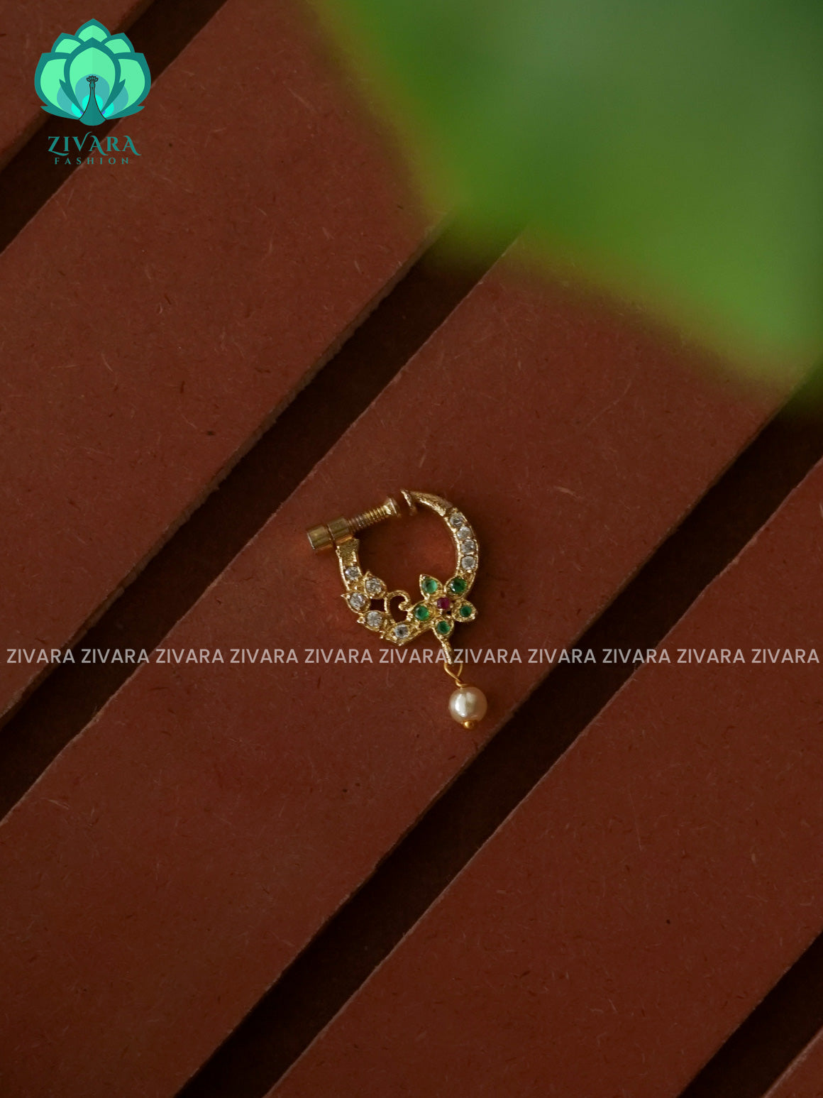 TRADITIONAL RING TYPE NON PIERCING NOSEPIN- ZIVARA FASHION