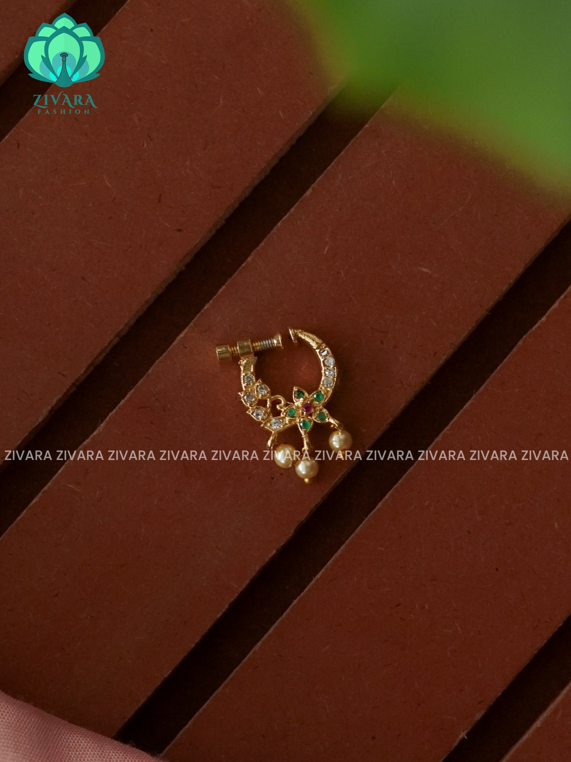 TRADITIONAL RING TYPE NON PIERCING NOSEPIN- ZIVARA FASHION