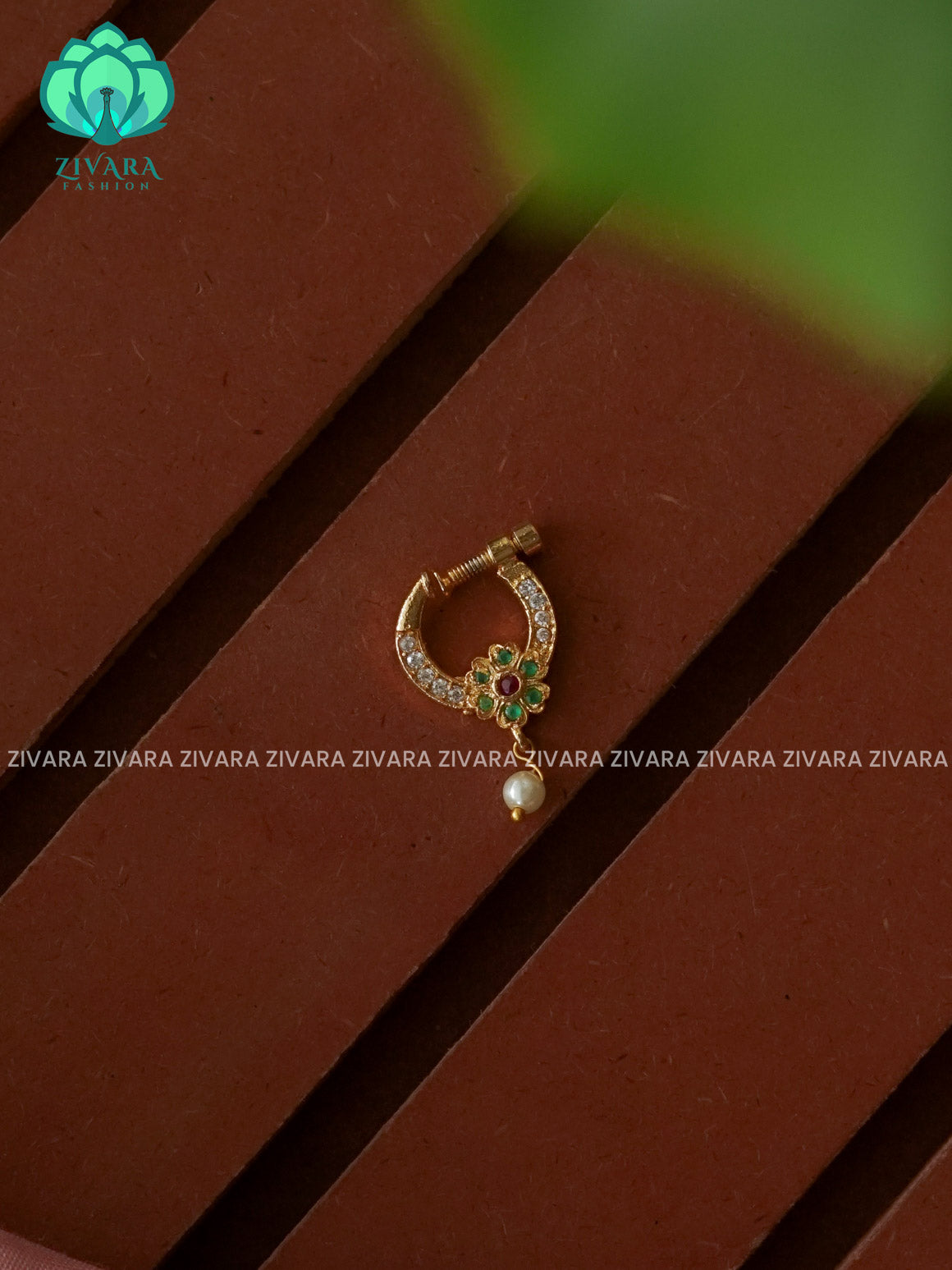 TRADITIONAL RING TYPE NON PIERCING NOSEPIN- ZIVARA FASHION