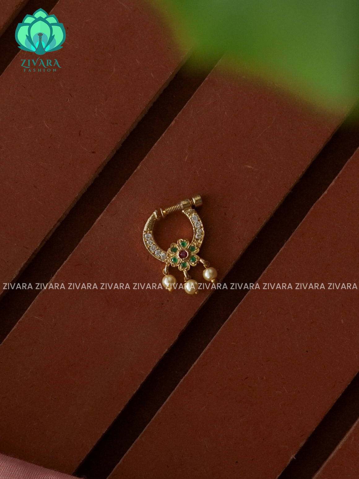 TRADITIONAL RING TYPE NON PIERCING NOSEPIN- ZIVARA FASHION